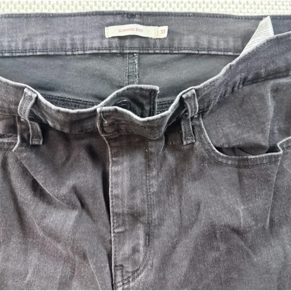 Levi's 518 Slimming Boot Black Jeans Women's W33 L32 Stretch Denim
